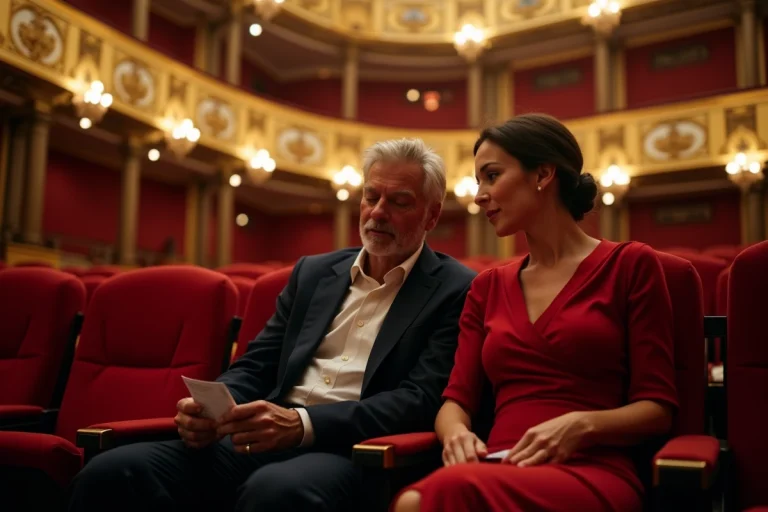 Couple élégant au Palais Royal théâtre Paris